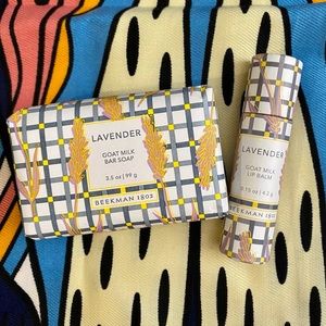 Beekman 1802 Lavender Goat Milk Bar Soap and Lip Balm Set